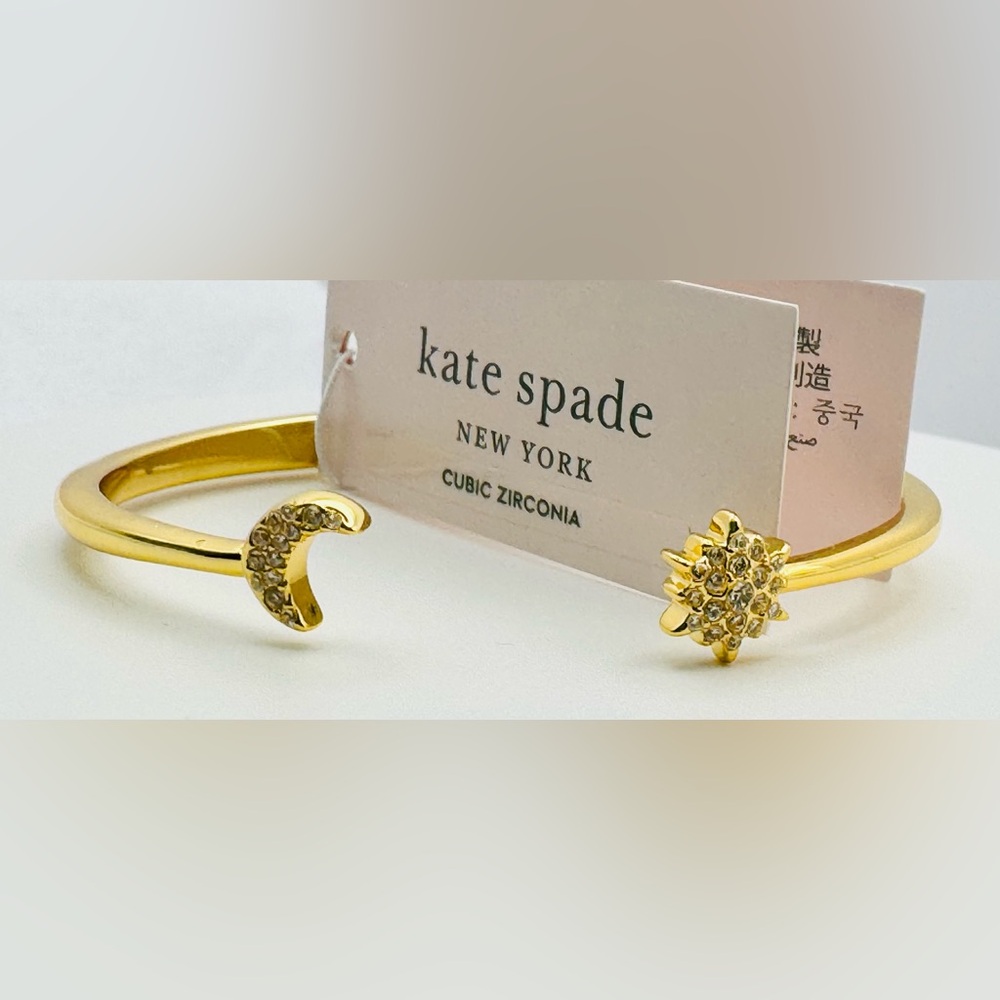 Kate Spade Stargaze Open Hinged Bracelet NWT with Dust Bag Moon & Star w/Dustbag - Picture 3 of 5